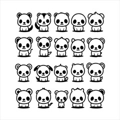 Digital Kids Education Animal Icon Collection, Vibrant Flat Design Vector Symbols of Wildlife, Nature, and Ecology for Minimalist App Design.