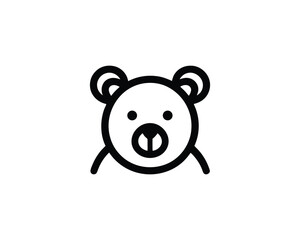 Bear cute face icon