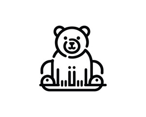 Teddy bear line drawing