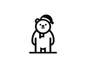 Christmas bear outline design