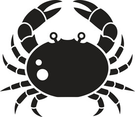 Crab silhouette icon in bold minimal black vector design