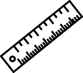 Measuring ruler icon in clean minimal outline vector design