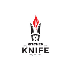 Kitchen knife logo vector template for company logo or food design and others