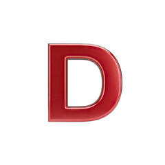 Shiny Red Letter D Isolated On Black Background 3D Render