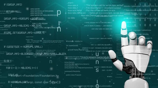 
Futuristic robot artificial intelligence revolutionary AI technology concept 4k