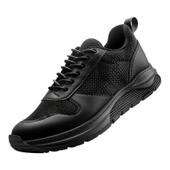Black running shoe for comfort and performance