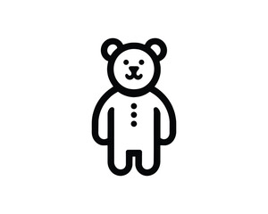 Teddy bear outline icon symbol