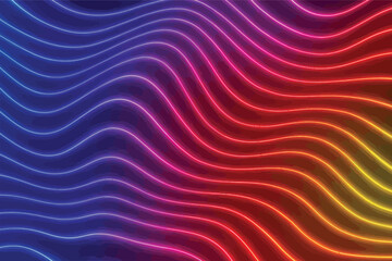 Obraz premium Neon Glowing Lines with a 3D Effect and Seamless Color Transition 