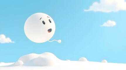 snow globe on blue sky