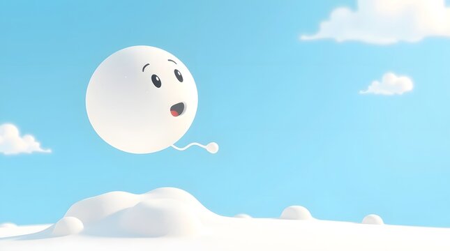 snow globe on blue sky