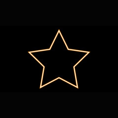 Fototapeta premium golden star neon light effect icon on a black background