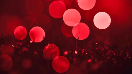 Red bokeh abstract light background with glowing circles
