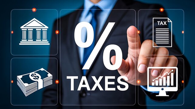 Business taxes percentage concept
