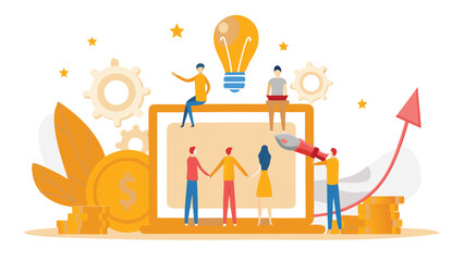 Diverse team of entrepreneurs shaking hands above a digital network symbolizing partnership business growth and technology