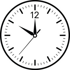 Clock face showing ten o'clock with a simple design on a white background