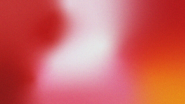 Abstract blurry gradient of vibrant red orange and white light with textured background