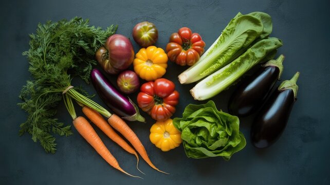 Vibrant garden fresh vegetables artfully arranged for healthy eating inspiration