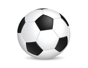 Fototapeta premium Graphic rendering of a classic black and white soccer ball with shadow