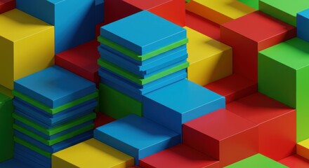 Obraz premium Abstract colorful block pattern
