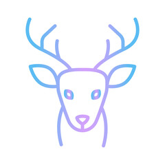 Gradient deer head icon Christmas vector illustration
