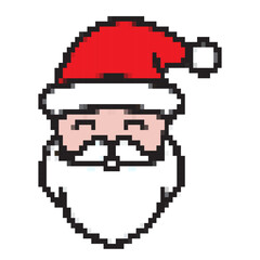 Pixel Santa Claus icon vector illustration for Christmas holiday.