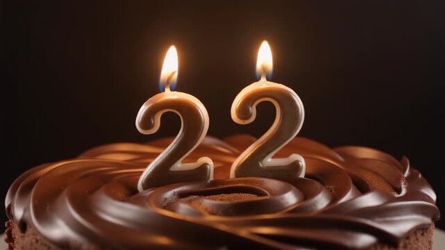 Celebrating 22 Years A Delicious Birthday Cake with Number Candles