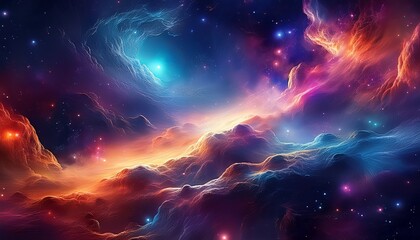 cosmic nebula glowing clouds