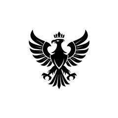 Obraz premium Black eagle emblem symbol of authority power and heraldic design