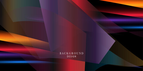 Multicolored abstract dark background with a square of light stripes