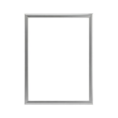Obraz premium Simple thin silver metallic rectangular picture frame isolated on transparent background
