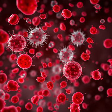 Leukemia. blood cells, blast cells and immature leukocytic cells in chronic lymphocytic leukemia, prolymphocytic leukemia, acute lymphoblastic leukemia.