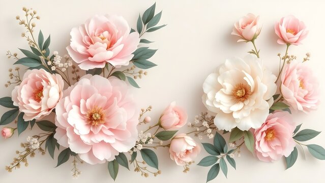 Soft Peony Elegance in Pastel Pink