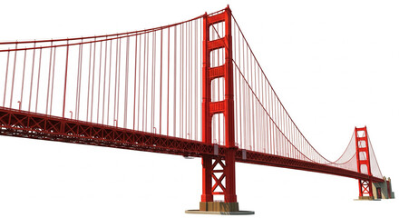 The Golden Gate Bridge is a recognizable red suspension bridge landmark in San Francisco, California, spanning the Golden Gate strait to the Pacific Ocean