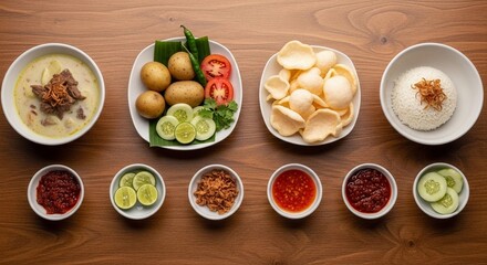 Soto Betawi with creamy broth and full condiments