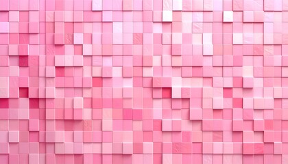 Pink mosaic background with small, tightly packed square tiles in varying shades of pink
