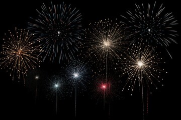 Naklejka premium Fireworks background celebration colorful night.