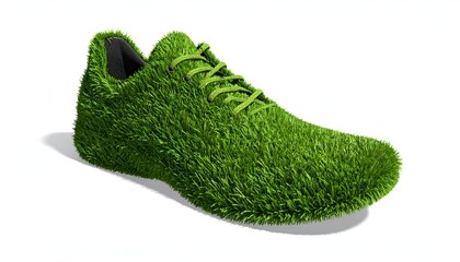 Unique Green Grass Shoe - Sustainable Footwear Concept for Eco-Conscious Consumers.