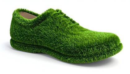 Unique Green Grass Shoe - A Sustainable and Eco-Friendly Footwear Concept.