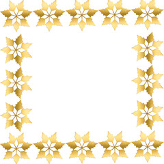 Elegant golden snowflake border creates a festive and luxurious frame for holiday designs.