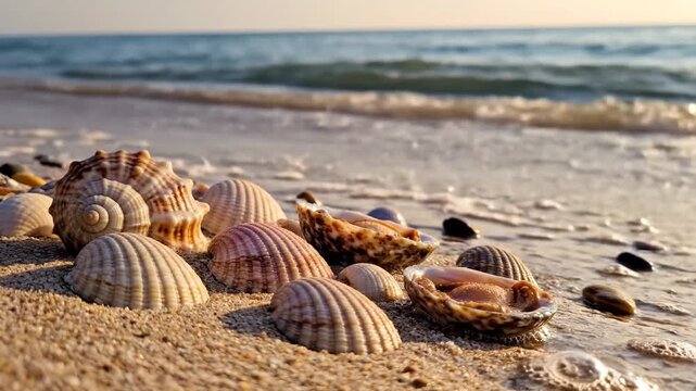 3230155 910 vacation and summer holidays concept  seashells on beach sand no logos no brands ar 34 74095371 1