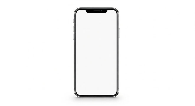 White paper clip on a metal clipboard with a blank smartphone screen for mobile advertising illustration