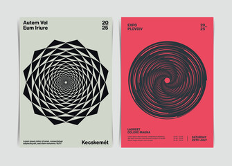Modernist Spiral Design Poster. Vector Illustration.,