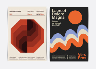 Microstock keyword tool said:Swiss Modern Poster Duo. Vector Illustration