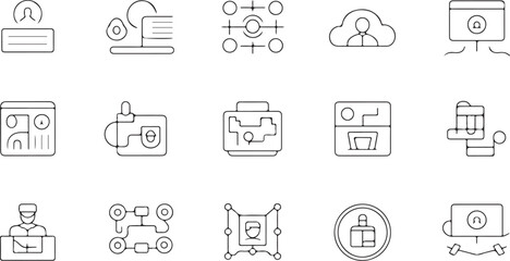 Fototapeta premium Assortment of business and technology interface icons