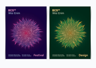 Floral Burst Poster Set. Vector Illustration