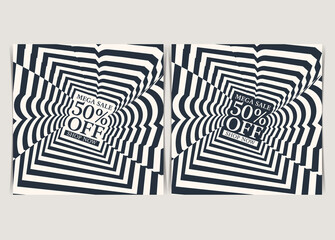 Social Media Sale Banner Set. Vector Illustration