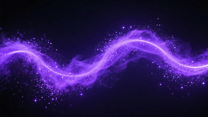 Neon purple dust. Wavy lines of smoke against a black background.