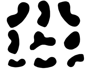 Black Abstract blobs with white background for digital art or other
