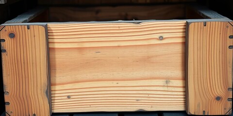 Close-up of a weathered wooden crate being opened, revealing its contents,  texture, wooden crate