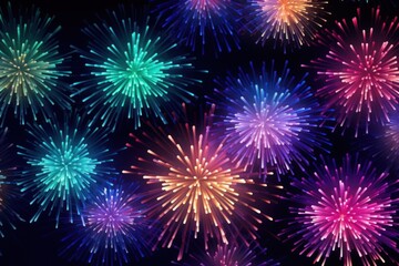 Fototapeta premium Fireworks night light illuminated.